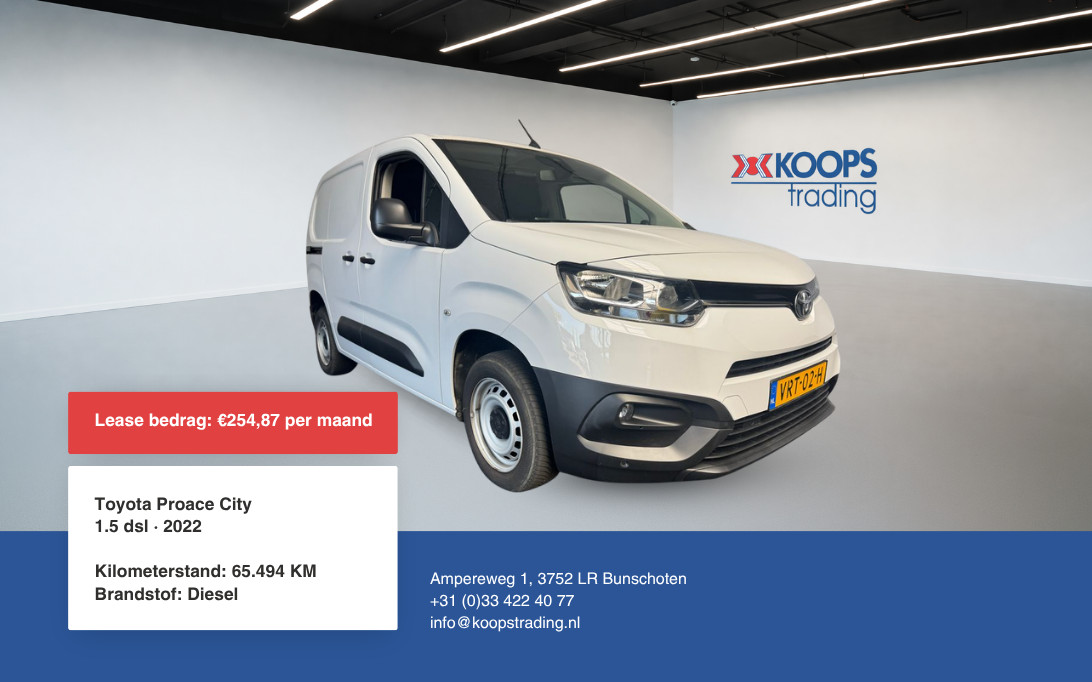 Toyota PROACE CITY 1.5 dsl Airco carplay euro 6 Apk 2027