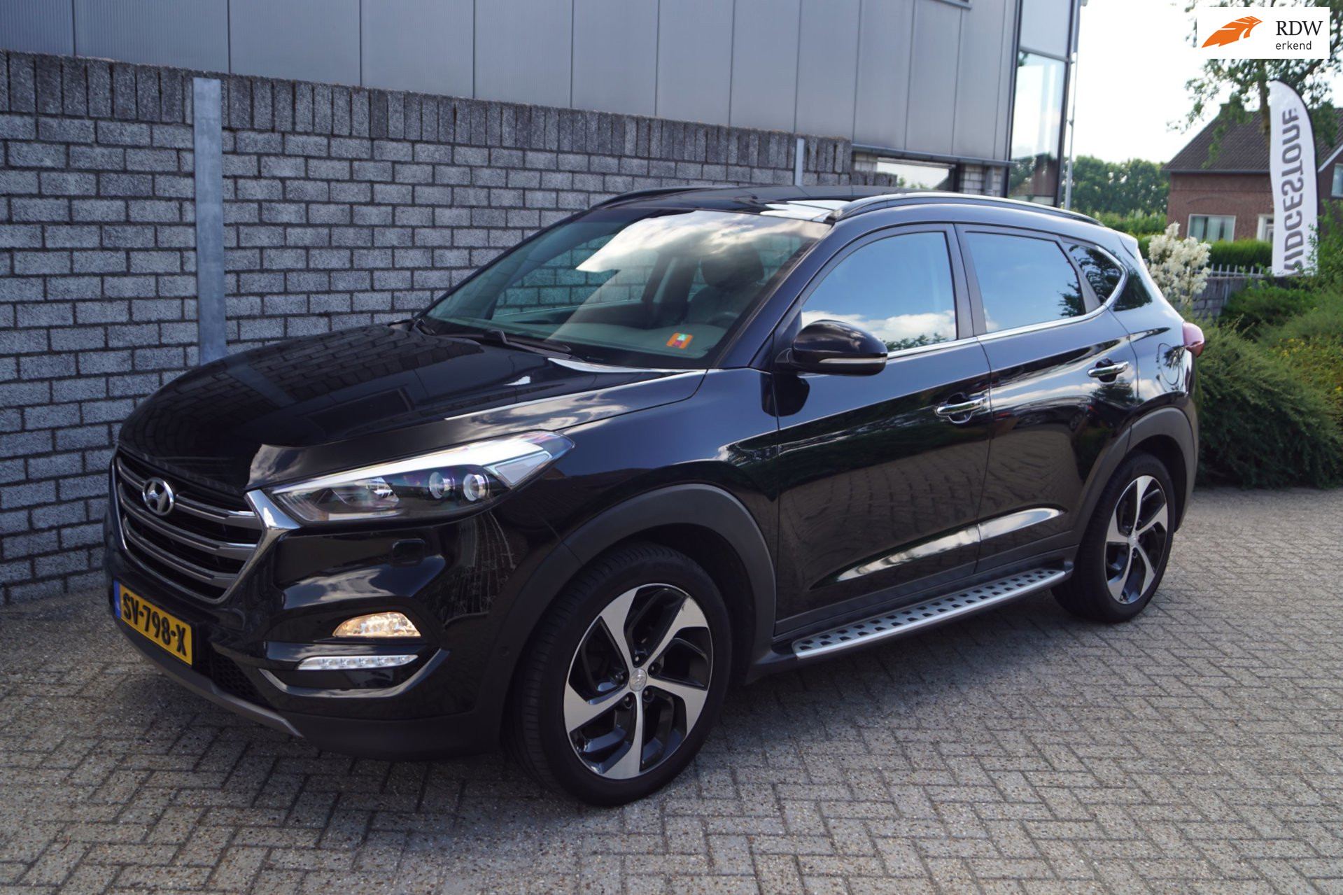 Hyundai Tucson 1.6 T-GDi Premium 4WD Autom Panodak Leder Sportst Stoel/Stuur A Bank Verw Navi Camera Clima Cruise 2x PDC LMV Trekh