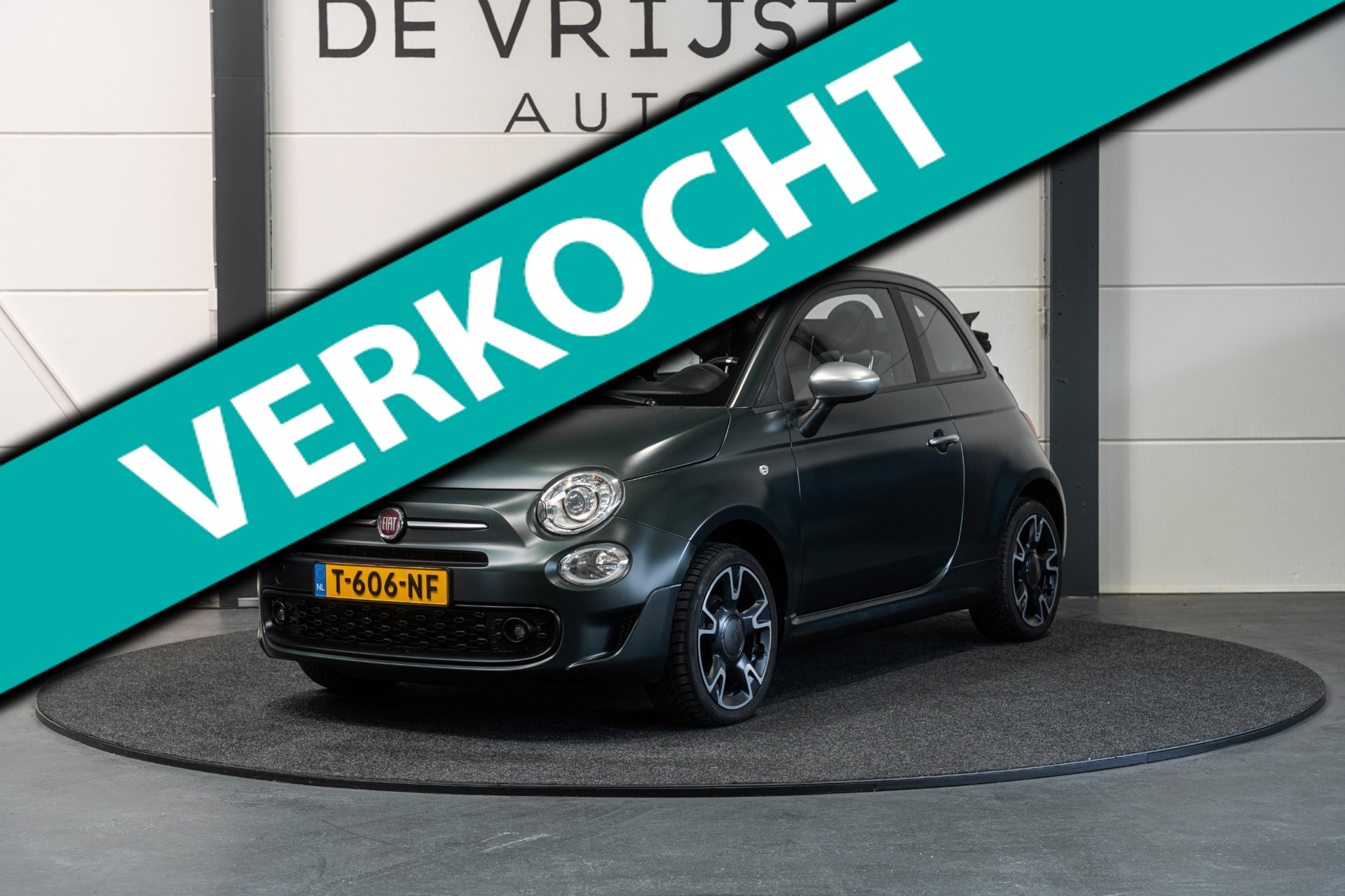 Fiat 500C 1.2 Sport CABRIO mat groen VOL!