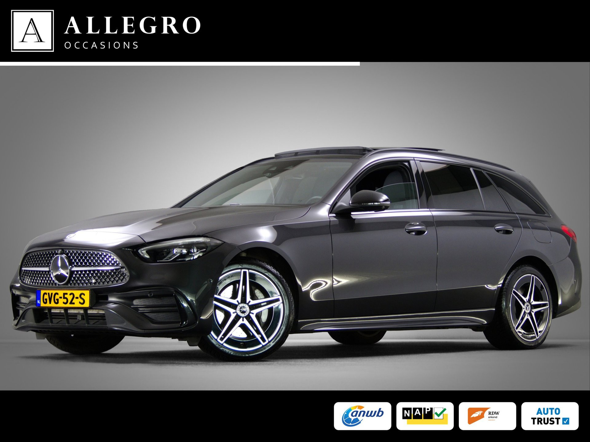 Mercedes-Benz C-Klasse Estate 300 e AMG-Line Edition (SFEERVERLICHTING, MEMORY, PANORAMADAK, ACC, TREKHAAK, STOELVERWARMING, NAP)