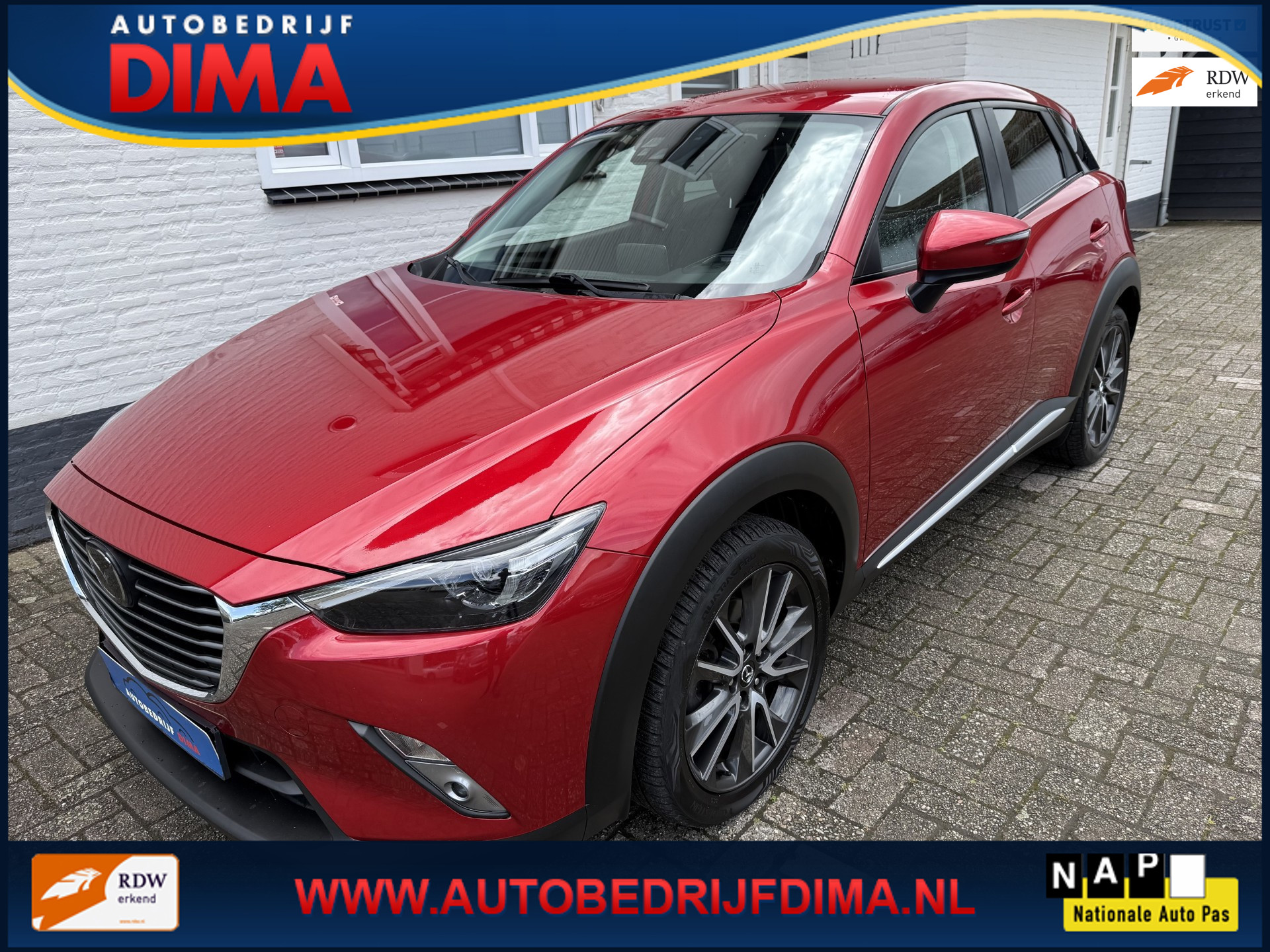 Mazda CX-3 2.0 SkyActiv-G 150 GT-M 4WD Automaat/ Camera/ Navi/ Afnb Trekhaak/ HUD/ ECC/ Stoelverwarming