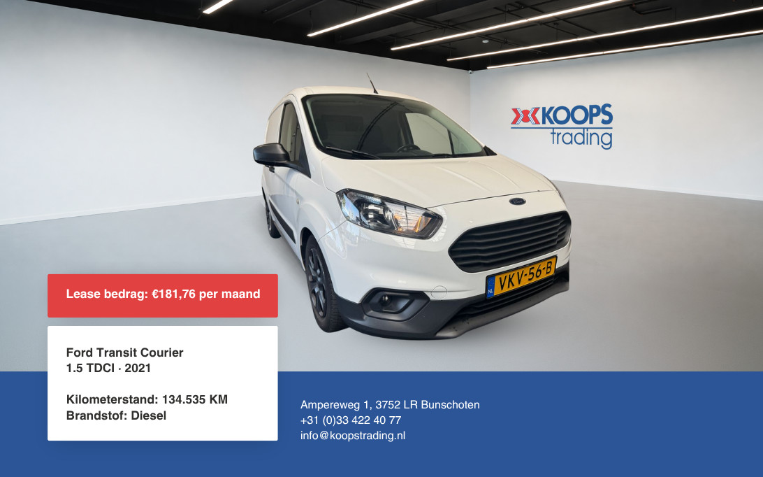 Ford Transit Courier Transit Courier 1.5 TDCI 75pk Ambiente Apk 5-2027