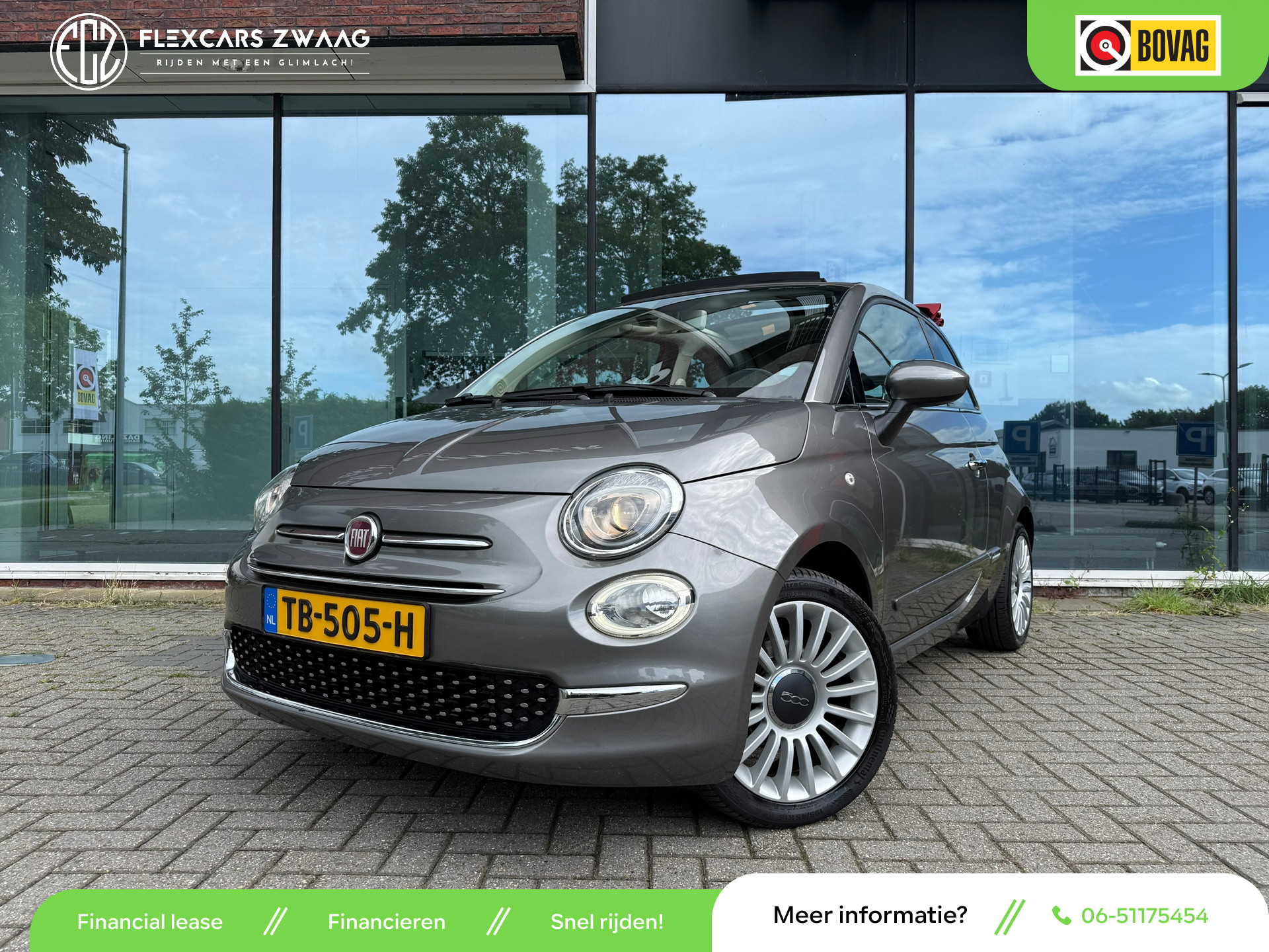 Fiat 500C 0.9 TwinAir Turbo Lounge – Automaat – Panodak – Navi – Climate – Org.NL