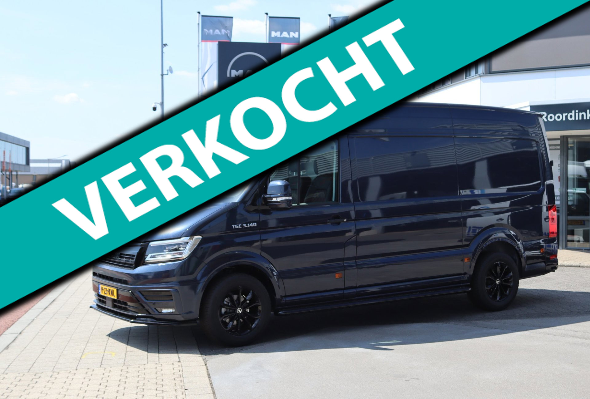 MAN TGE 3.140 L3H3, lederen bekleding, 18″ LMV, Volledig in kleur, Sidebars zwart, Roordink Edition