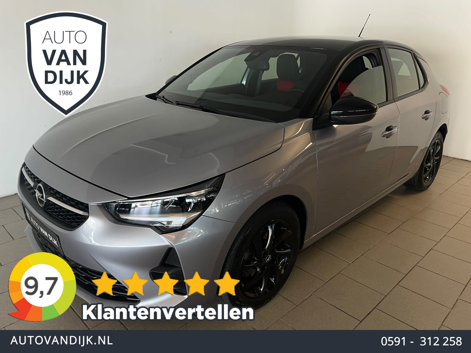 Opel Corsa 1.2 GS Line 100PK AIRCO NAVI VIA APP CRUISE APPLE CARPLAY DIGITAAL DASH ZWARTE VELGEN ZWART DAK ZEER NETTE AUTO